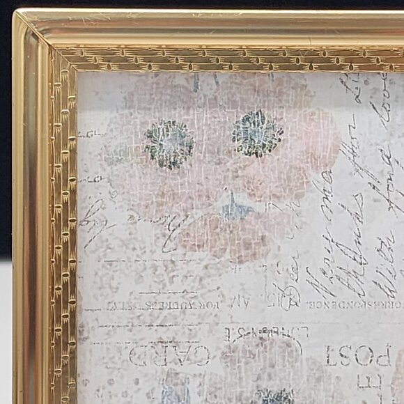 Vintage Gold Tone Brass Ornate Picture Frame Lattice Boarder 5-1/8x7-1/8 - Picture 2 of 11